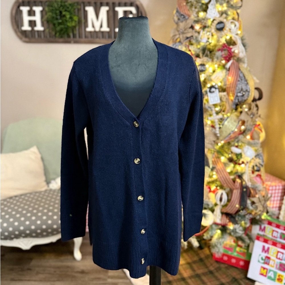 Crown & Ivy • Navy Blue Cardigan Sweater